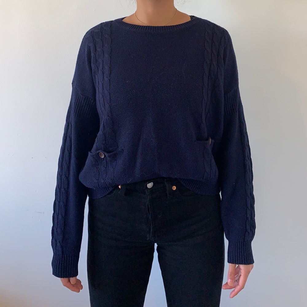 Forever 21 // blue sweater with pockets